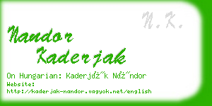nandor kaderjak business card